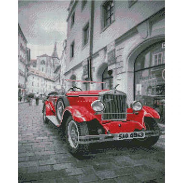 Алмазна картина Strateg ПРЕМІУМ Червоне авто розміром 40х50 см (L-163)