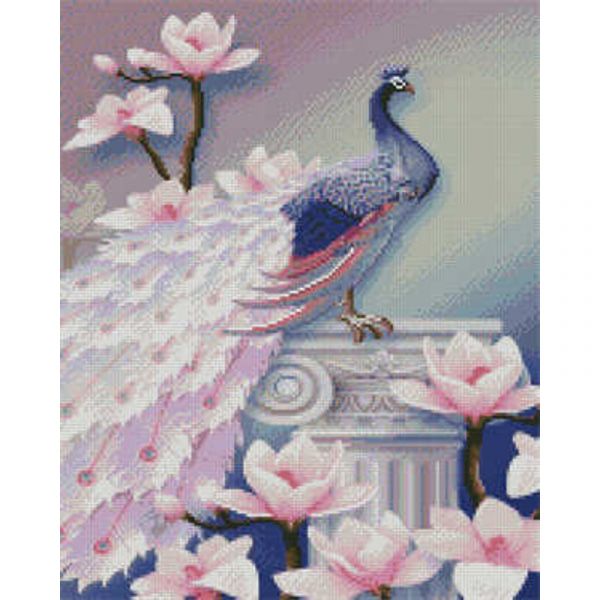 Набір для творчості алмазна картина Павич та магнолії Strateg розміром 40х50 см (L-224)