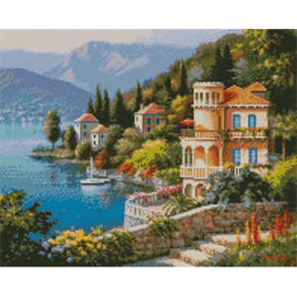 Набір для творчості алмазна картина Місто на березі Strateg розміром 40х50 см (L-324)