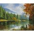 Алмазна картина Strateg ПРЕМІУМ Річка в лісі розміром 40х50 см (L-440)