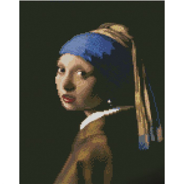 Набір для творчості алмазна картина Дівчина з перлиною Strateg розміром 30х40 см кв (KB070)