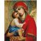 Алмазна мозаїка Strateg ПРЕМІУМ Ікона Матір Божа розміром 30х40 см (KB077)