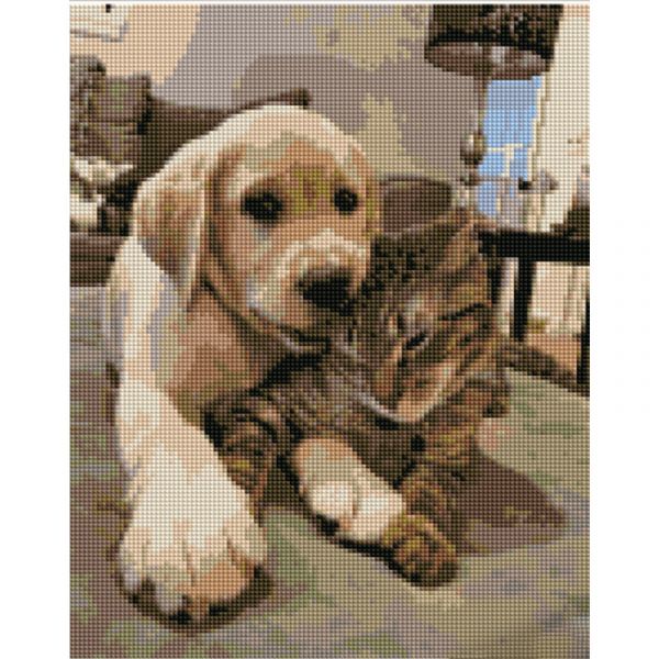 Алмазна мозаїка Strateg ПРЕМІУМ Найкращі друзі розміром 30х40 см (KB106)