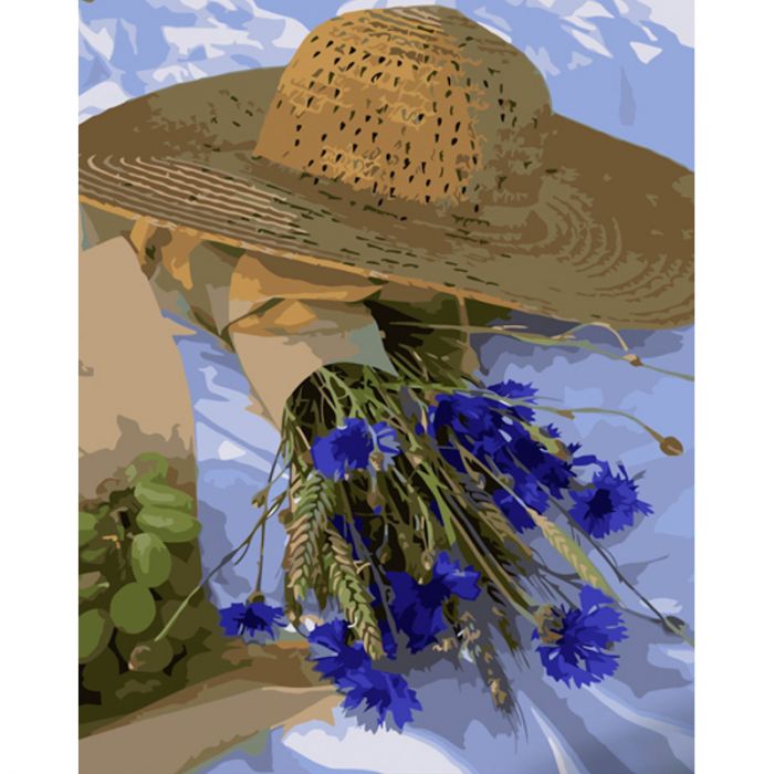 Набір для розпису по номерах Волошковий настрій Strateg розміром 40х50 см (GS1357)