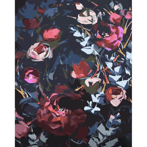 Набір для розпису по номерах Загадковий букет Strateg розміром 40х50 см (GS1398)