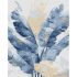 Картина за номерами Strateg ПРЕМІУМ Синє листя з лаком та з рівнем розміром 40х50 см (GS1427)