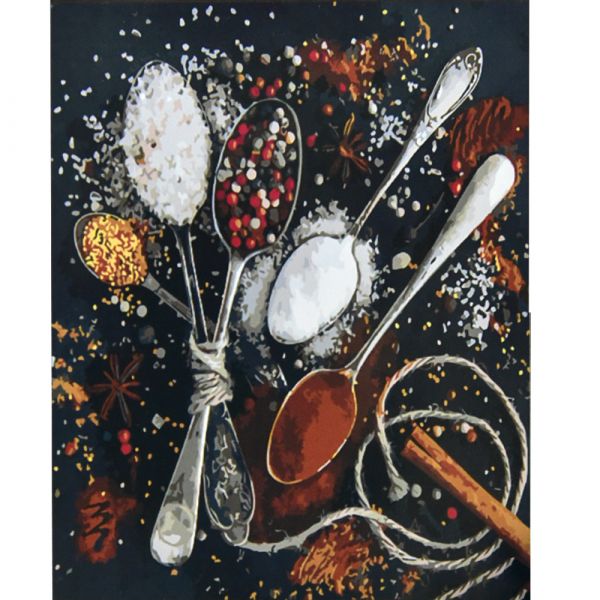 Картина за номерами Strateg   Барвисті спеції розміром 50х50 см (АА004)