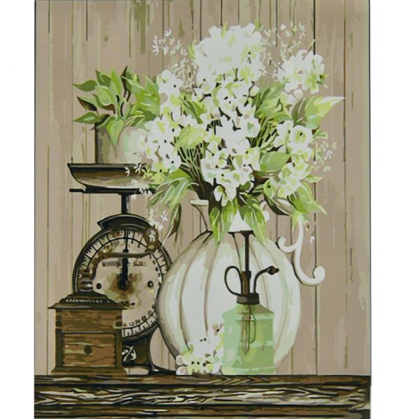 Картина за номерами Strateg   Кувшин з квітами розміром 50х50 см (АА010)