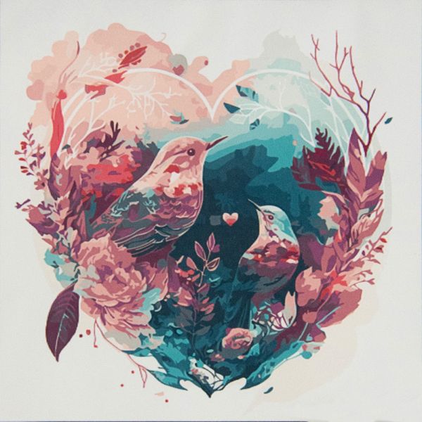 Набір для розпису по номерах Кохання колібрі Strateg розміром 50х50 см (AA016)