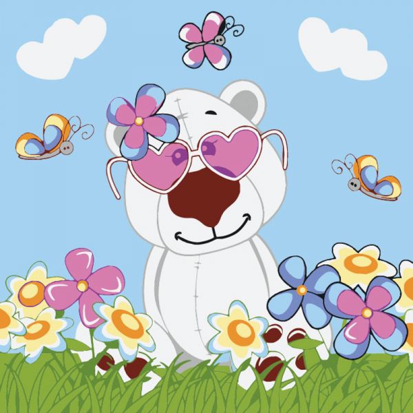 Картина за номерами Strateg Рожеві окуляри розміром 20х20 см (HH5128)