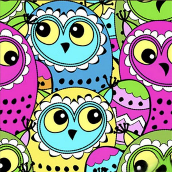 Алмазна мозаїка Strateg ПРЕМІУМ  Різнокольорові сови розміром 30х30 см  (ME13823)