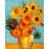 Алмазна мозаїка Strateg ПРЕМІУМ Дванадцять соняшників у вазі без підрамника розміром 30х40 см  (JSDF77102)