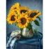 Алмазна мозаїка Strateg ПРЕМІУМ Натюрморт з соняшниками у вазі  без підрамника розміром 40х50 см  (GC86122)