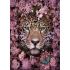 Алмазна мозаїка Strateg ПРЕМІУМ Леопард у квітах без підрамника розміром 30х40 см  (GD84598)