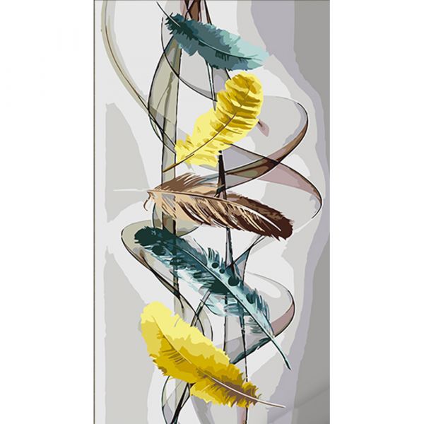 Картина за номерами Strateg Абстракція з пір&apos;ям розміром 50х25 см (WW222)