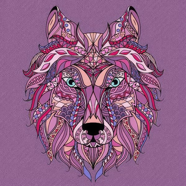 Набір для розпису-антистрес Strateg Яскравий вовк розміром 30х30 см  (JCEE36811)