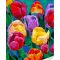 Картина за номерами Strateg ПРЕМІУМ Тюльпаны поп-арт з лаком та з рівнем розміром 40х50 (GS1625)