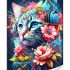 Алмазна мозаїка Strateg ПРЕМІУМ Кіт із навушниками розміром 30х40 см (GM86861)