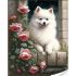 Алмазна мозаїка Strateg ПРЕМІУМ Шпіц на підвіконні розміром 30х40 см (GM86866)