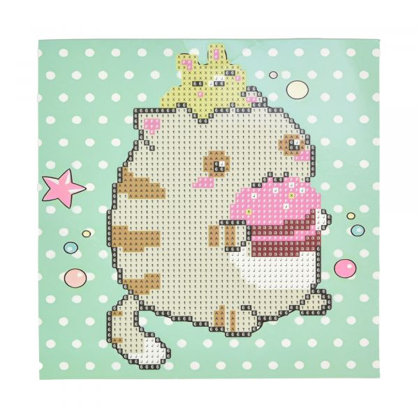 Алмазна мозаїка Strateg ПРЕМІУМ Кіт з кроликом на паперовій основі розміром 18х18 см (JUB14387)