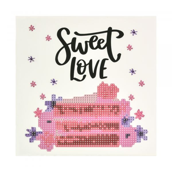 Алмазна мозаїка Strateg ПРЕМІУМ Кохання у кожному шматочку на паперовій основі розміром 18х18 см (JUB14413)