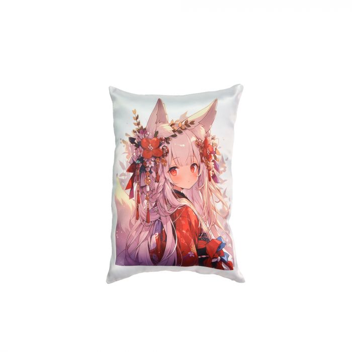 Подушка "Кіцуне" розмір 26*35 см (чорна) з нанесенням сублімації  (60671)