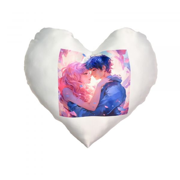 Подушка "Серце" "Подорож у світ кохання"  (рожева) з нанесенням сублімації (60697)