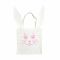 Дитяча сумка-шопер "Заєць" розмір 33*33 см  біла з рожевими вушками (60714)