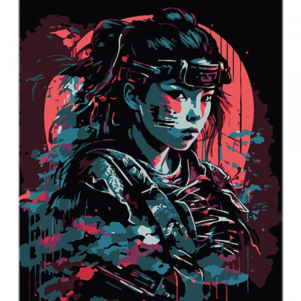 Картина за номерами Strateg ПРЕМІУМ Елегантність і сила на чорному фоні розміром 40х50 см (AH1124)