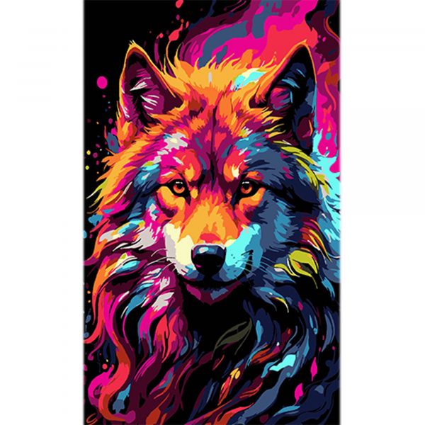 Набір для розпису по номерах Абстракція вовчого вогню Strateg на чорному фоні розміром 50х25 см (BH5