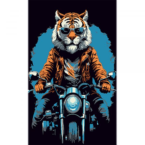 Набір для розпису по номерах Швидкість хижака Strateg на чорному фоні розміром 50х25 см (BH5025-4)