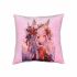 Подушка плюшева "Кіцуне" розмір 35*35 см рожева (60733)