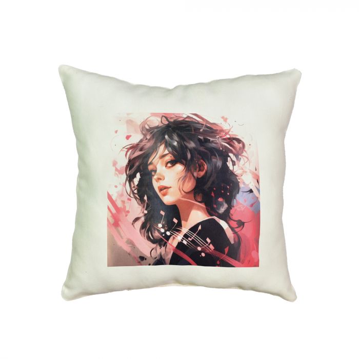 Подушка мікровелюр "Ритм душі" розмір 35*35 см молочна (60724)