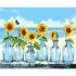 Картина за номерами Strateg Соняшники біля моря на кольоровому фоні розміром 40х50 см (MZ001)