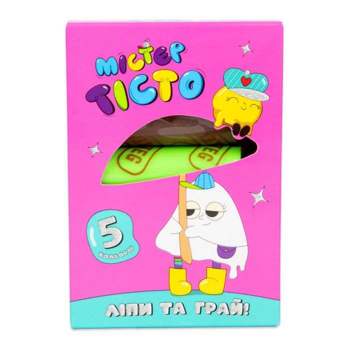 Набір для творчості Містер тісто 5 кольорів Strateg українською мовою, в блоці 6 шт (41011)