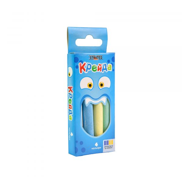 Крейда Маленька кругла - 4 штук Strateg різнокольорова (50131)