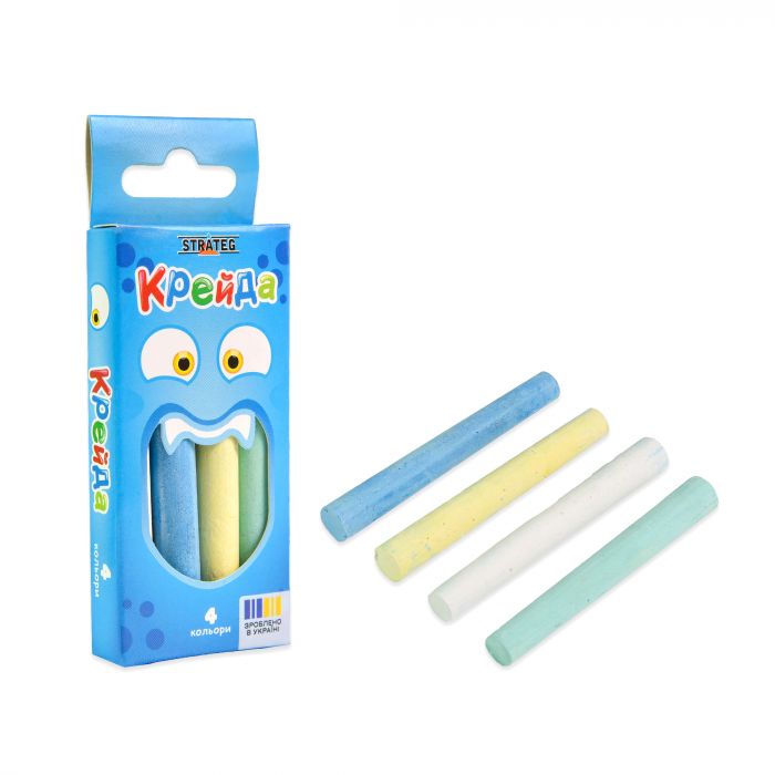 Крейда Маленька кругла - 4 штук Strateg різнокольорова (50131)