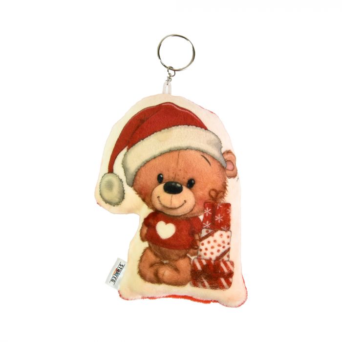 Плюшевий брелок "Новорічний Тедді" Strateg (60753)