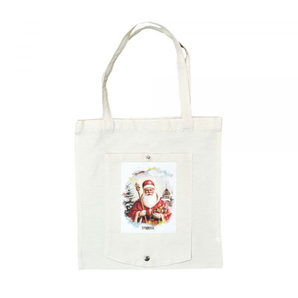 Шопер-гаманець "Святий Миколай"  білий з ДТФ плівкою Strateg (60750)