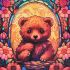 Алмазна мозаїка Strateg ПРЕМІУМ Ведмедик розміром 30х30 см не повна викладка (DEEX16288)