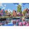 Картина за номерами Strateg ПРЕМІУМ Казкове місто на воді з лаком та рівнем розміром 40х50 см (VA-4638)