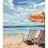 Картина за номерами Strateg ПРЕМІУМ Літній релакс біля моря з лаком та рівнем розміром 40х50 см (VA-4655)
