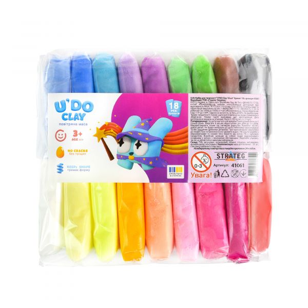 Набір для творчості " U'DO Clay 18 шт." брикет 10 г Strateg (41061)