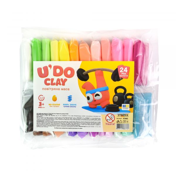 Набір для творчості "U'DO Clay 24 шт." брикет 6 г Strateg (41063)