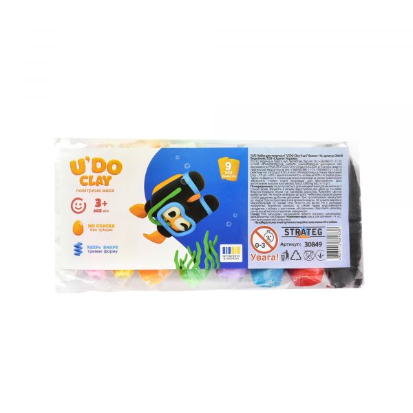 Набір для творчості "U'DO Clay 9 шт." брикет 10г