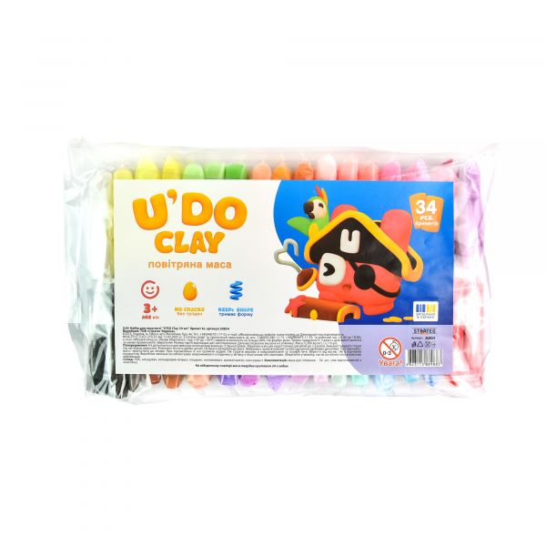 Набір для творчості "U'DO Clay 34 шт." брикет 6г