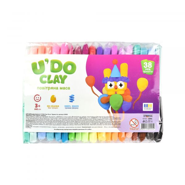 Набір для творчості "U'DO Clay 38 шт, брикет 6 г (укр) 30900