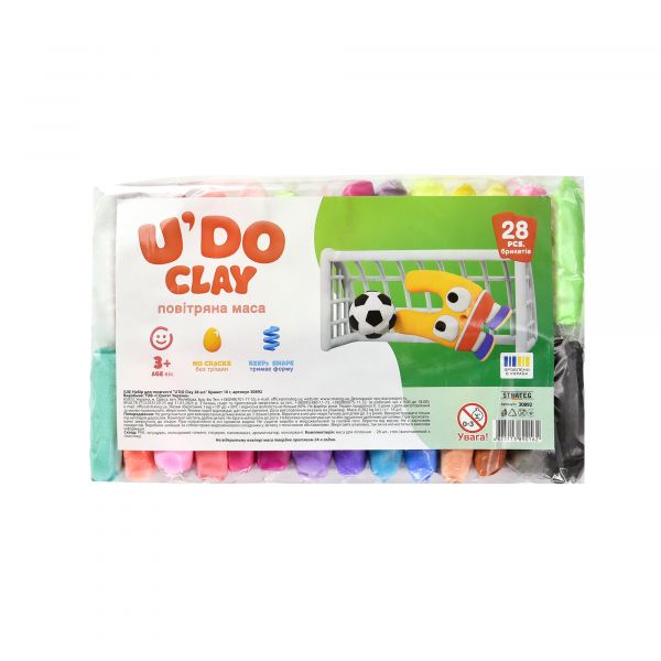 Набір для творчості "U'DO Clay 28 шт, брикет 10 г (укр) 30892