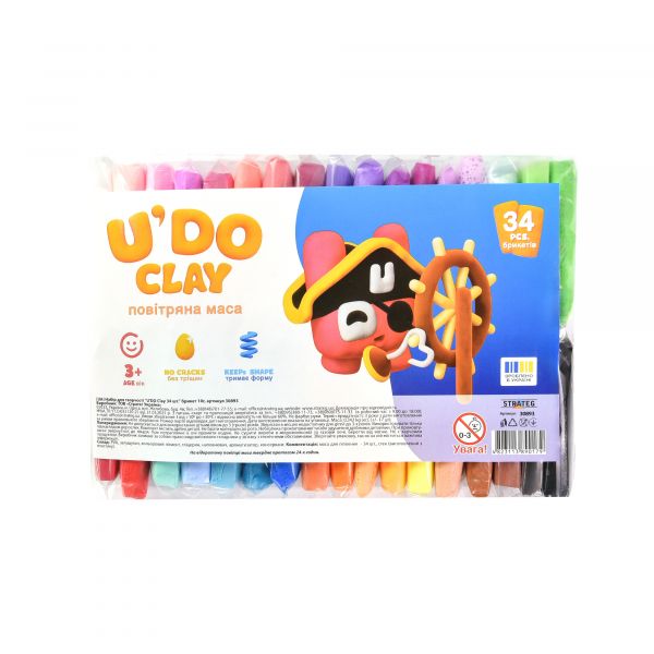 Набір для творчості "U'DO Clay 34 шт, брикет 10 г (укр) 30893