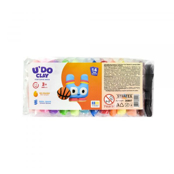 Набір для творчості "U'DO Clay 14 шт." брикет 6 г Strateg (30897)